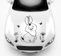 Preview: Aufkleber 37071 Hase mit Blumen